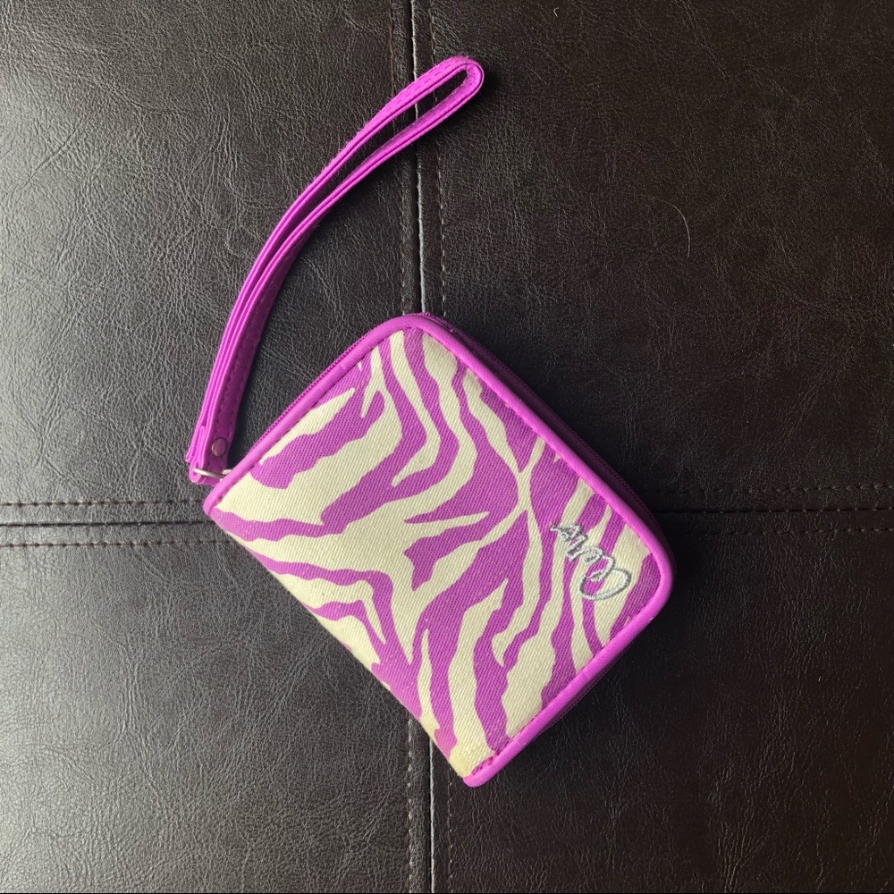 Purple Zebra Striped Aero Wallet/Wristlet